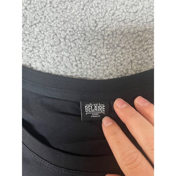 Luc Belaire T-Shirt womens small For Staff Only Rare France Black White Wine - Picture 3 of 4